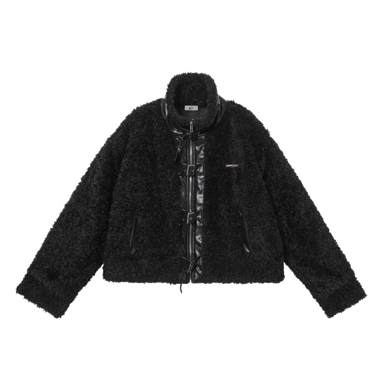 Omirad Faux Leather Patchwork Sherpa Jacket Omirad