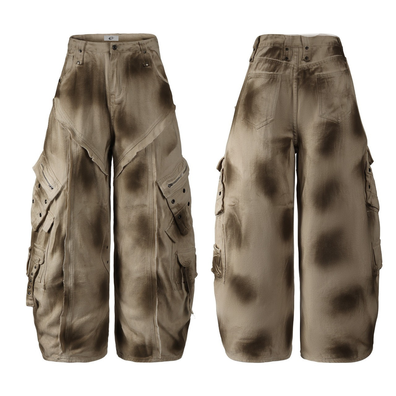 Omirad Distressed Cargo Barrel Pants