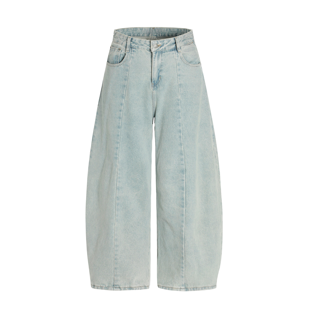Omirad Light Wash Barrel Denim Pants