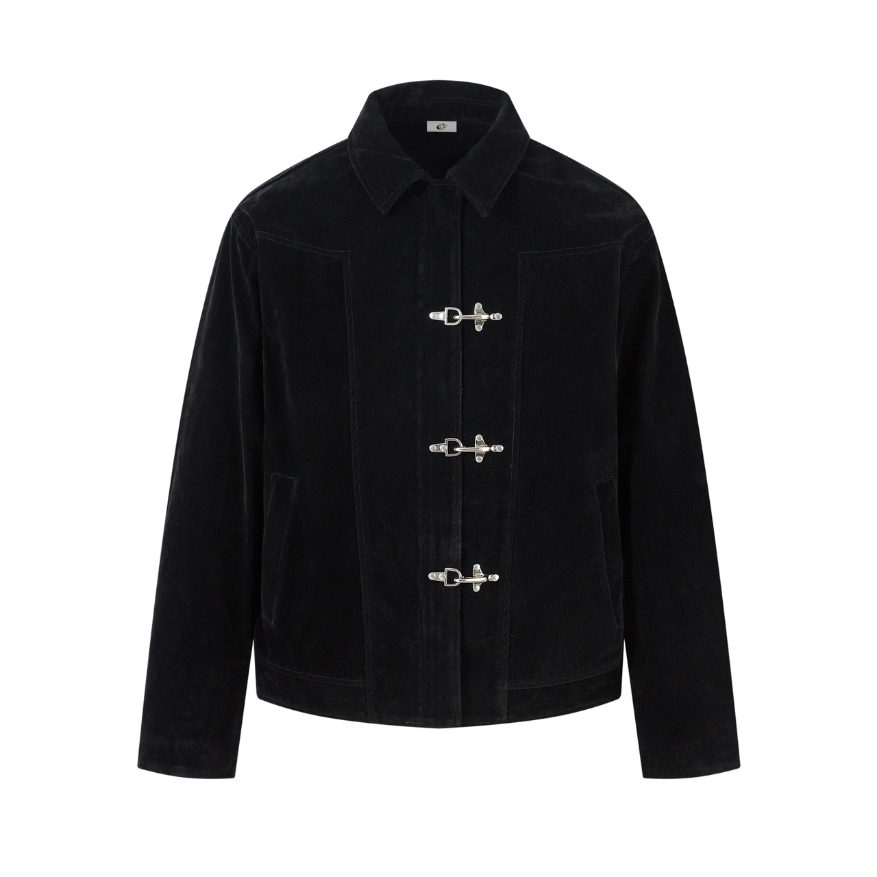 Omirad Suede-Texture Metal Clasp Jacket