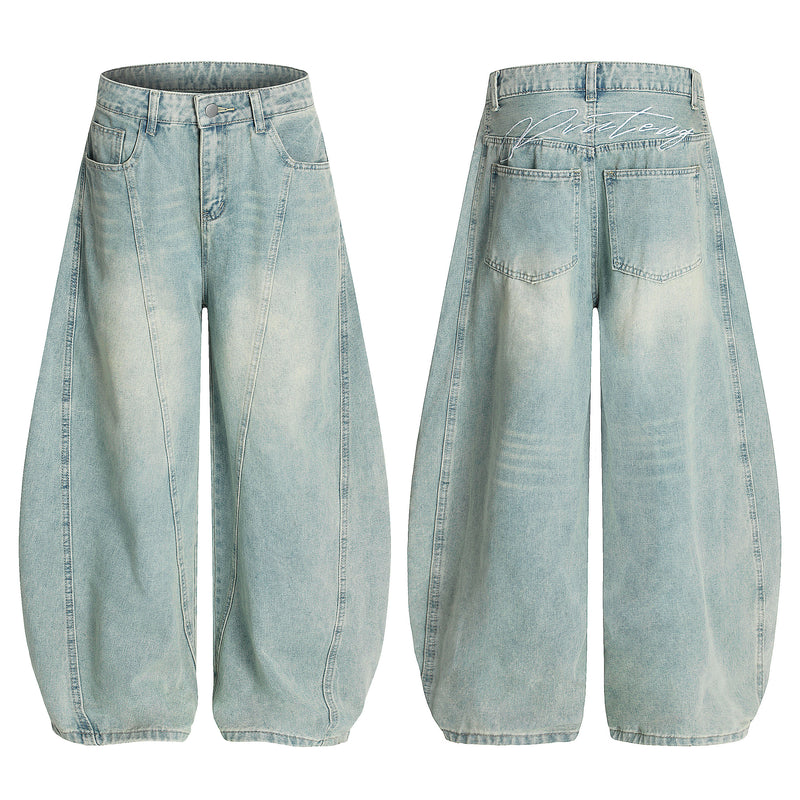 Washed Vintage Curved Cut Jeans