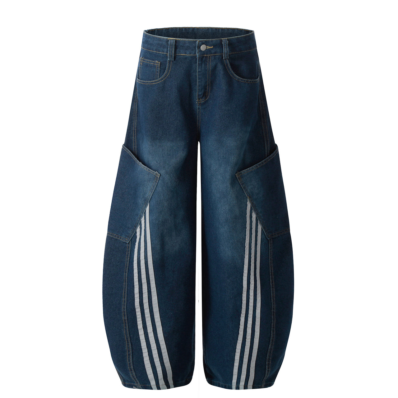 American Striped Curved Blade Jeans