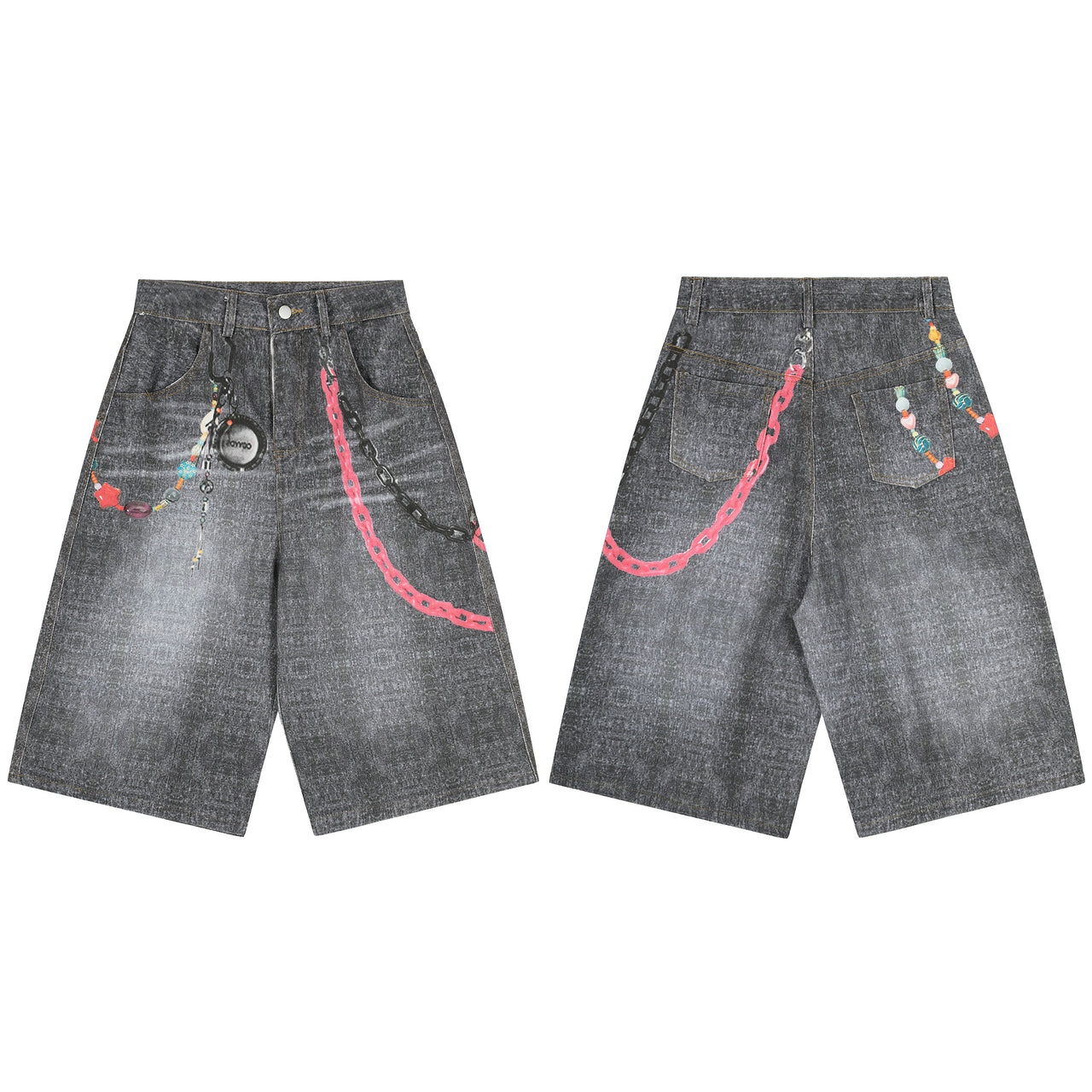American High Street Chain Print Jorts