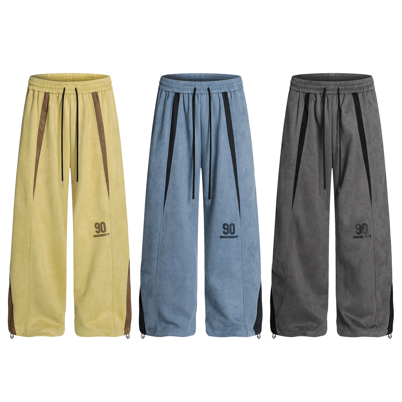 American Streetwear Two-Tone Color Block Casual Pants
