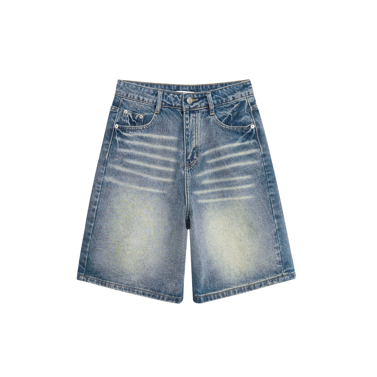 Omirad Faded Wide-Leg Denim Shorts