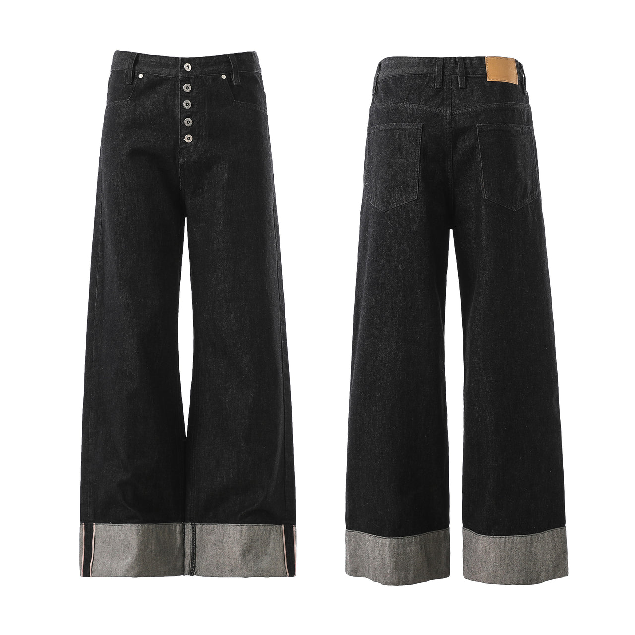 American Vintage High-Waisted Red Stitch Raw Denim Jeans