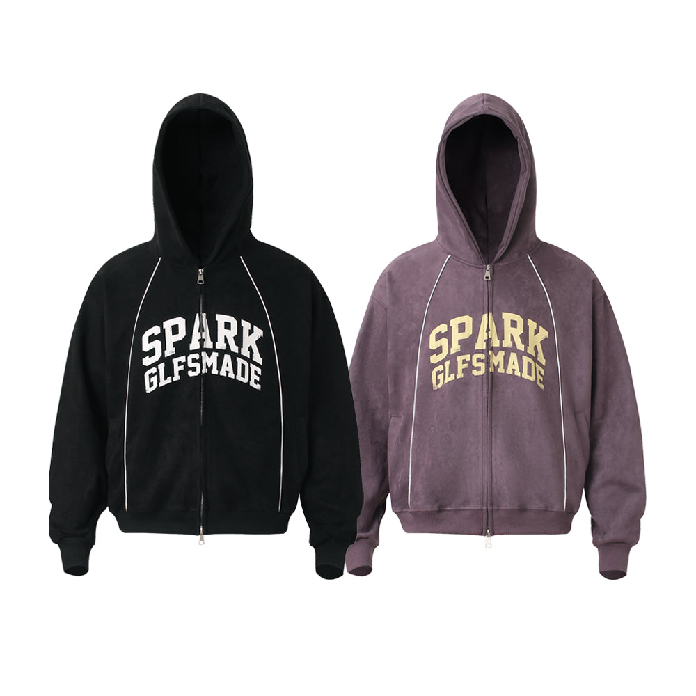 Omirad Suede Varsity Zip Hoodie