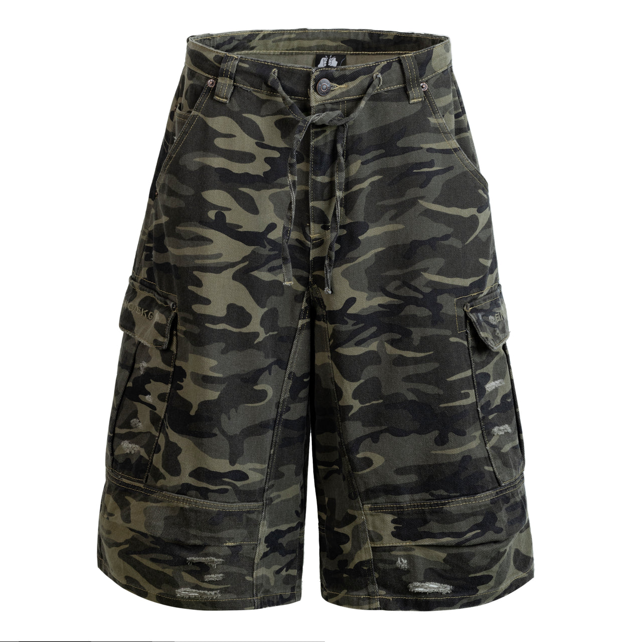 American Vintage Distressed Camo Jorts