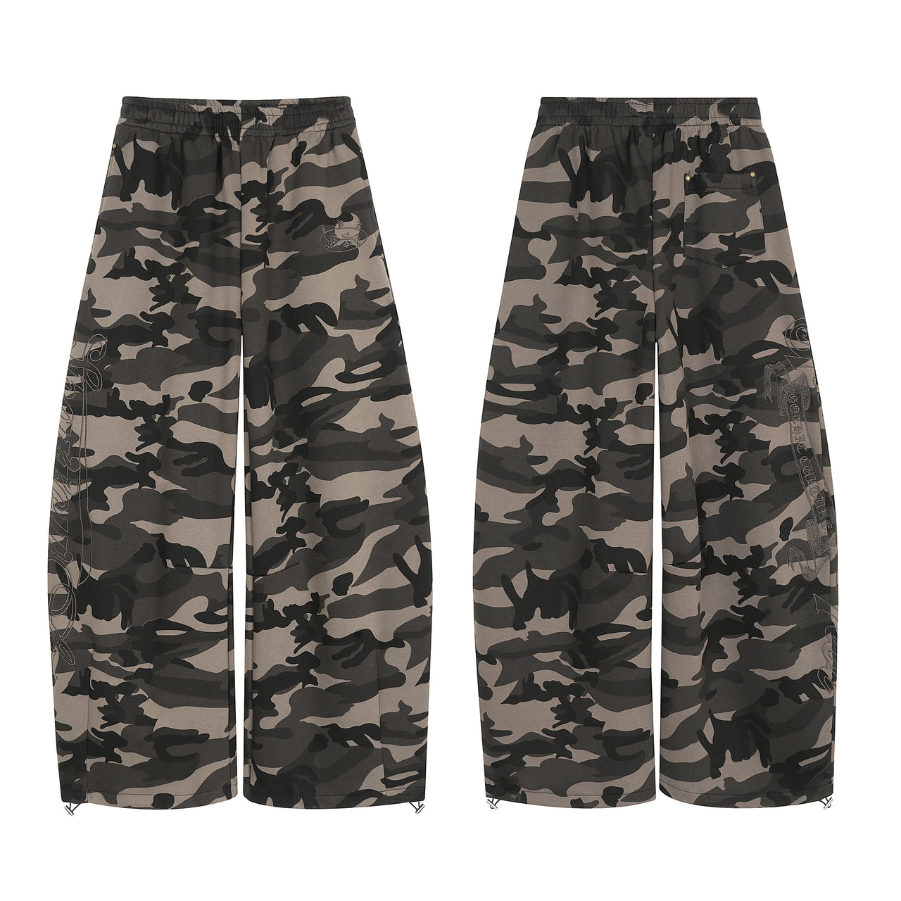 Streetwear Camo Embroidered Casual Pants