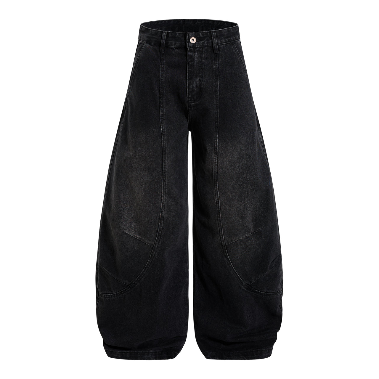 Omirad Curved Blade Washed Denim Pants