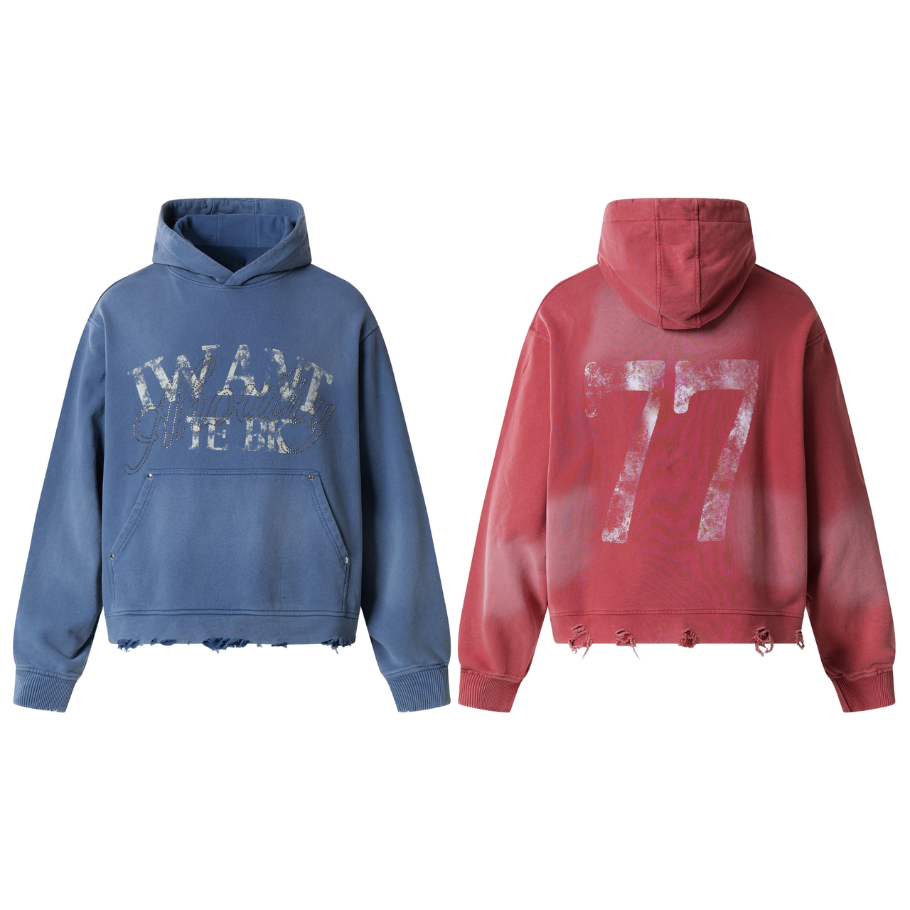 Omirad Vintage Distressed Graphic Hoodie