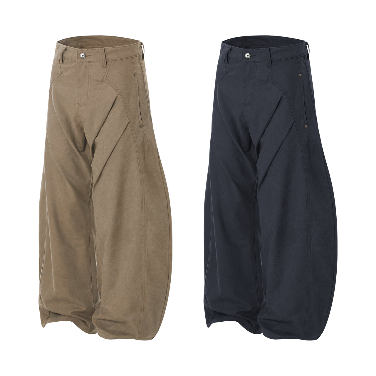 Omirad 3D Curved Panel Wide-Leg Pants