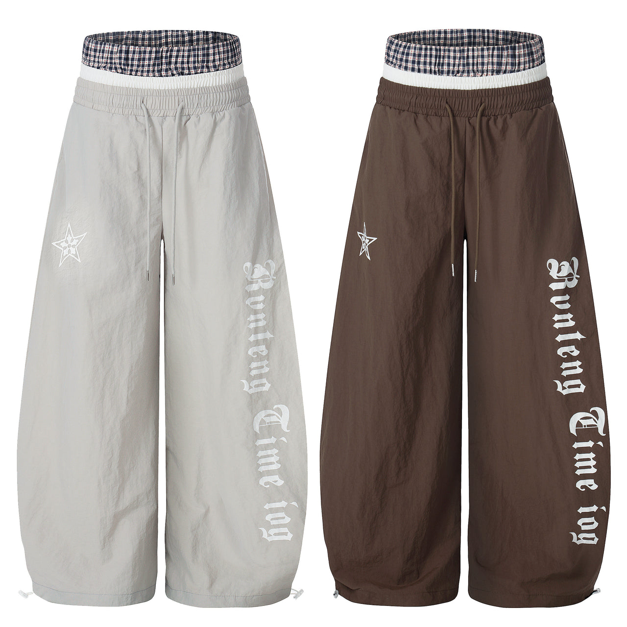 Omirad Script Logo Wide-Leg Nylon Pants