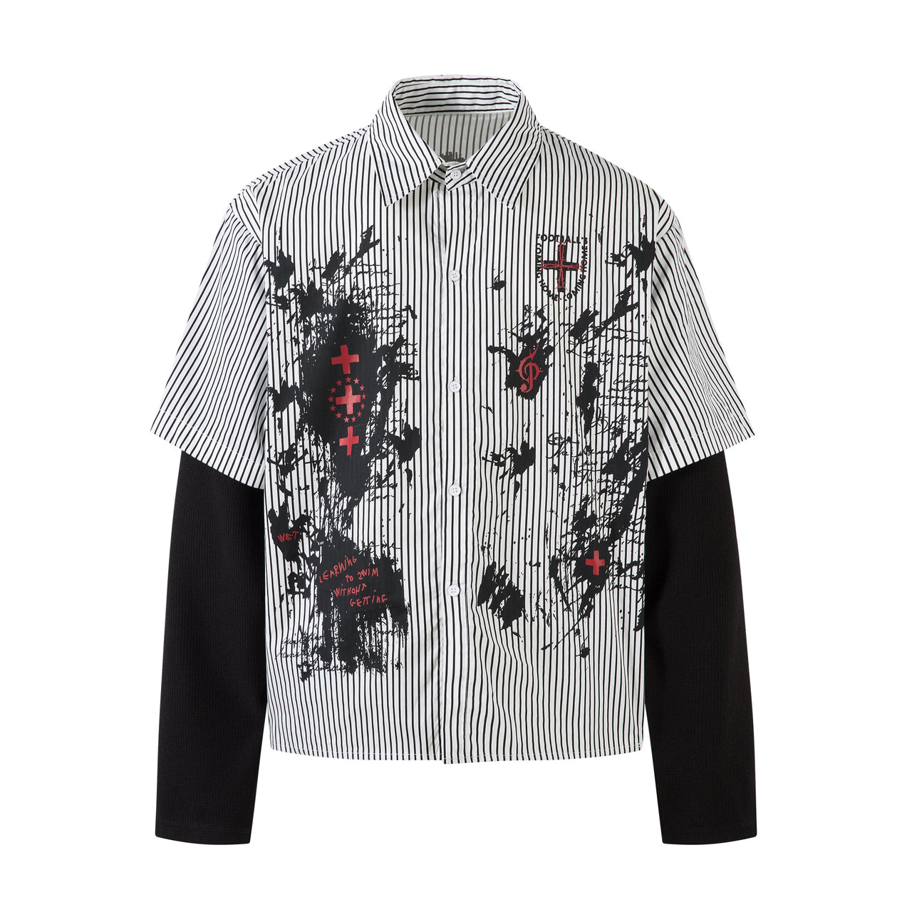 Omirad Ink-Splash Layered Stripe Shirt