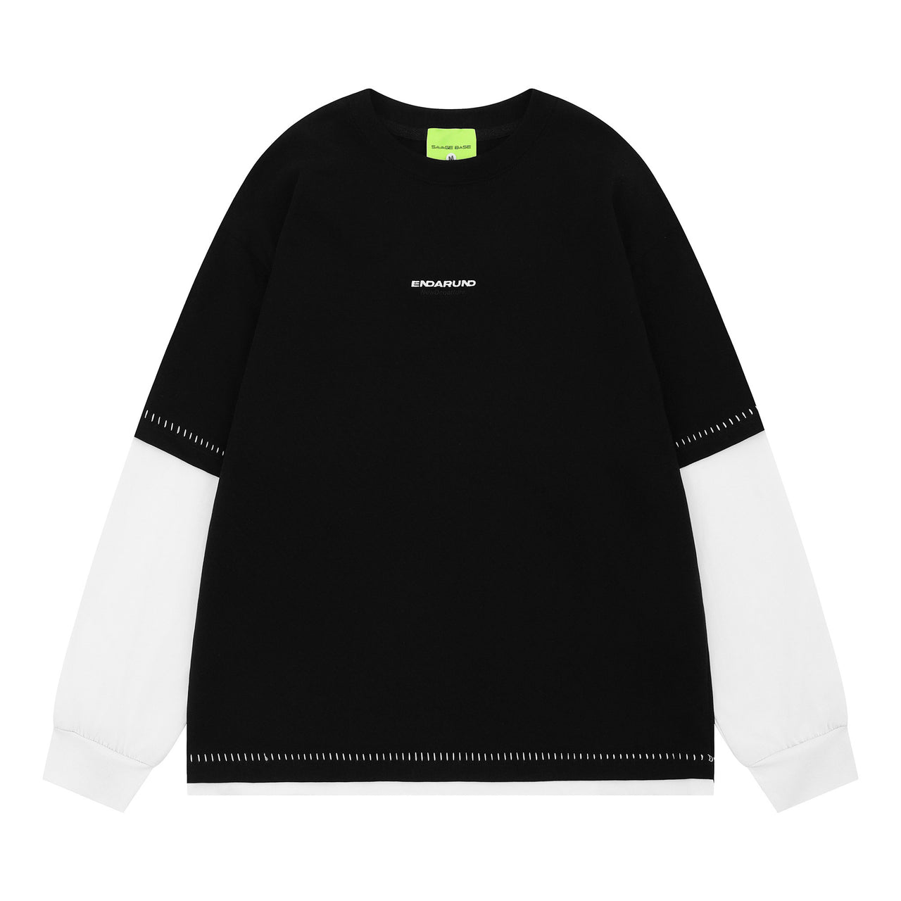 American Streetwear Layered Look Crewneck Sweatshirt