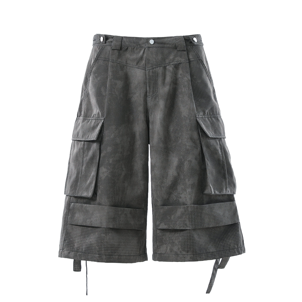 Streetwear High-End Pleated Multi-Pocket Cargo Shorts