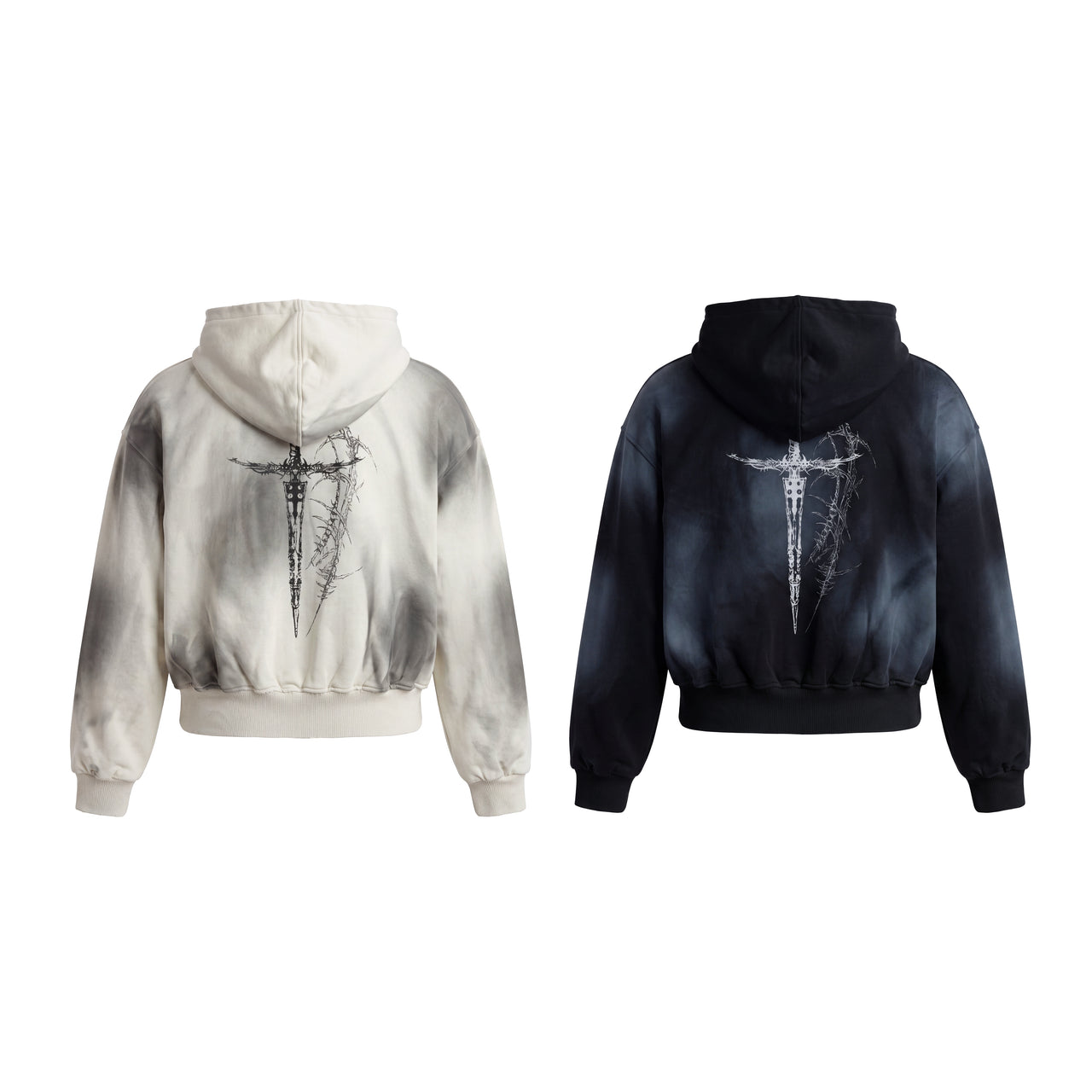 Omirad Tribal Graphic Washed Zip-Up Hoodie