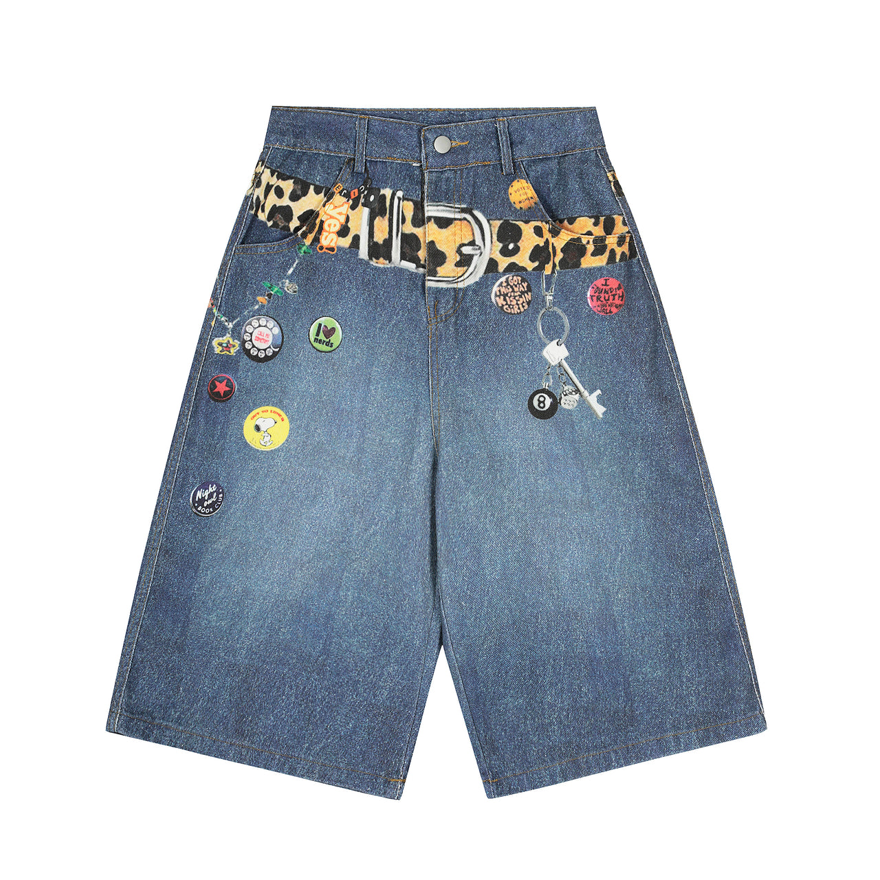 American High Street 3D Print Jorts