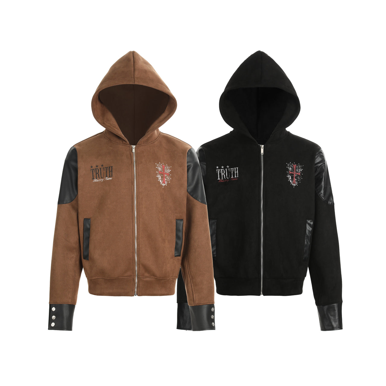 Omirad Mixed-Media Embroidered Hooded Jacket