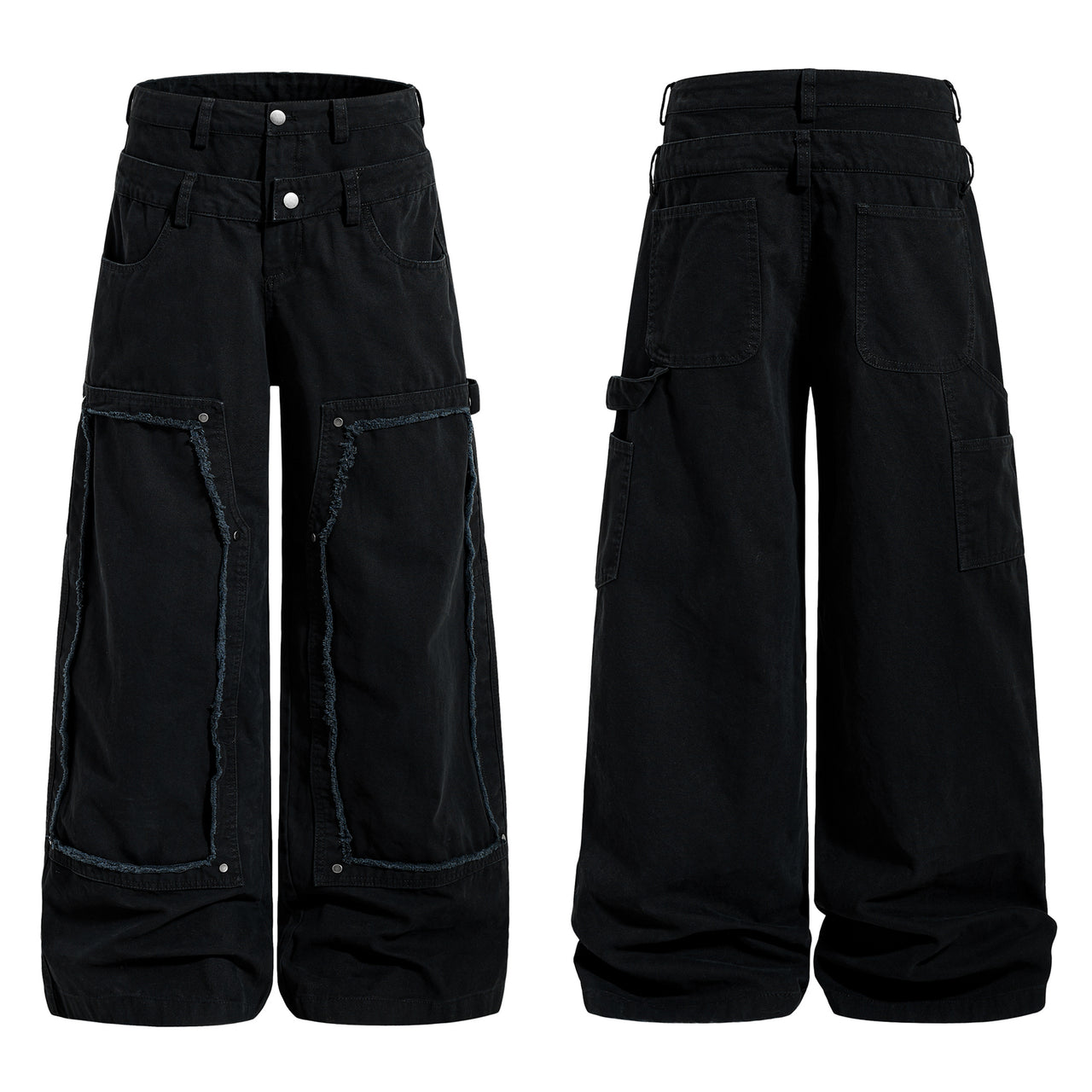 Omirad Panel-Detail Wide-Leg Denim Pants