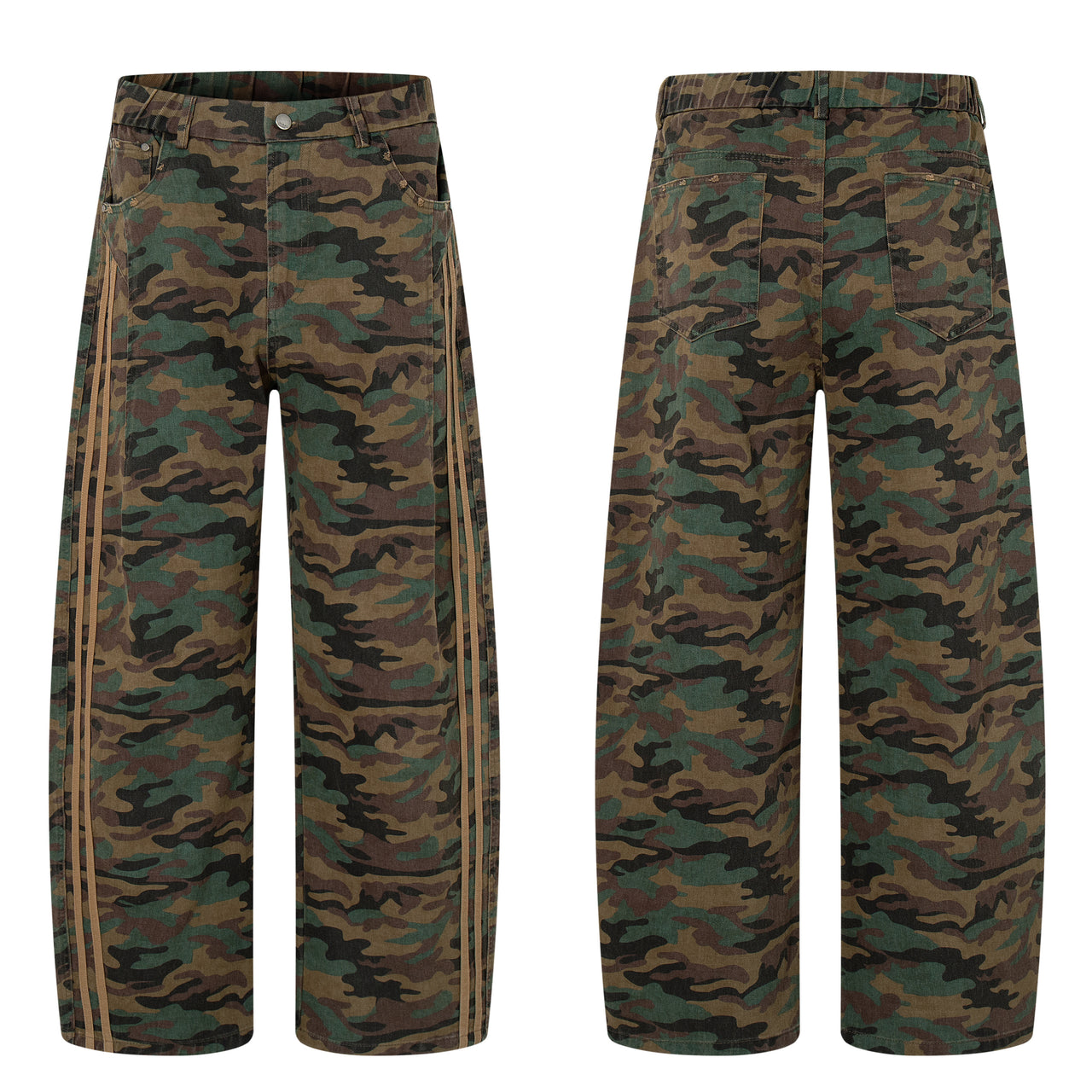 Vintage American Two-Stripe Camo Denim Jeans
