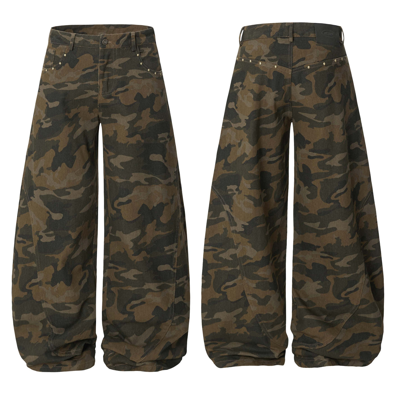 Omirad Camouflage Barrel-Leg Jeans