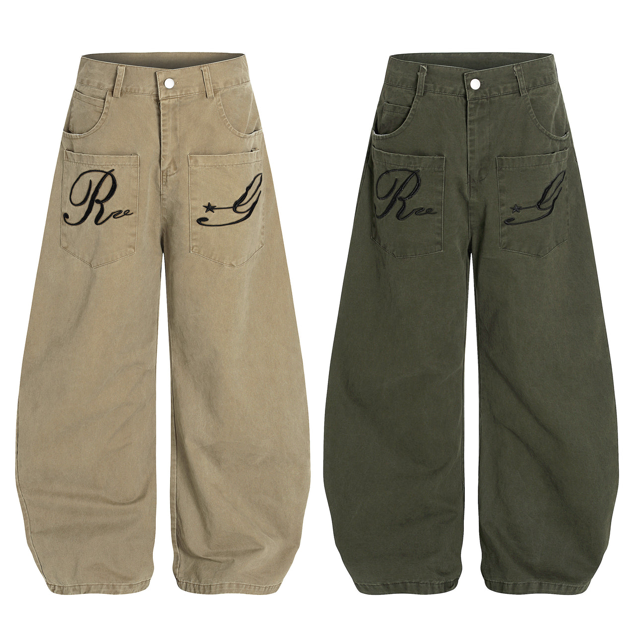 Omirad Retro Embroidered Balloon Jeans