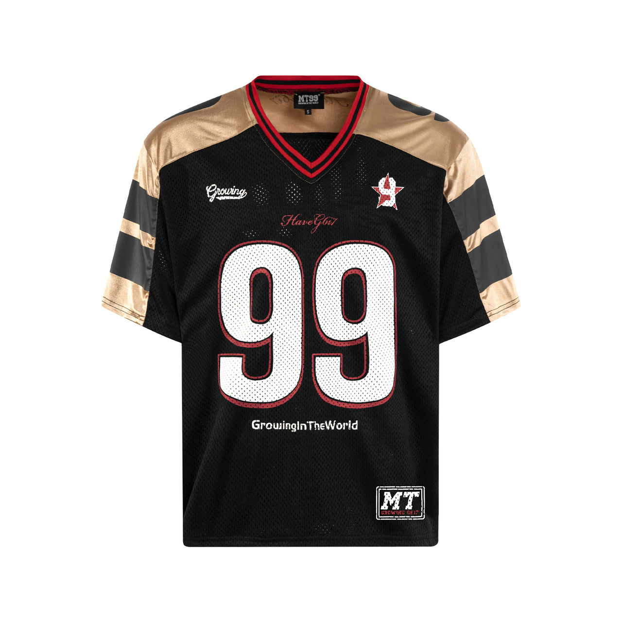 Number 99 Black and Gold Sports Jersey Tee