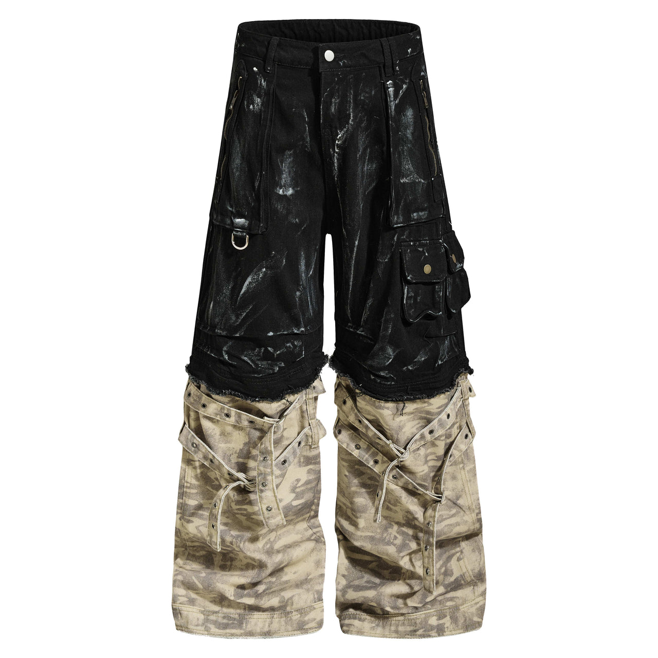 Omirad Washed Utility Cargo Denim Pants