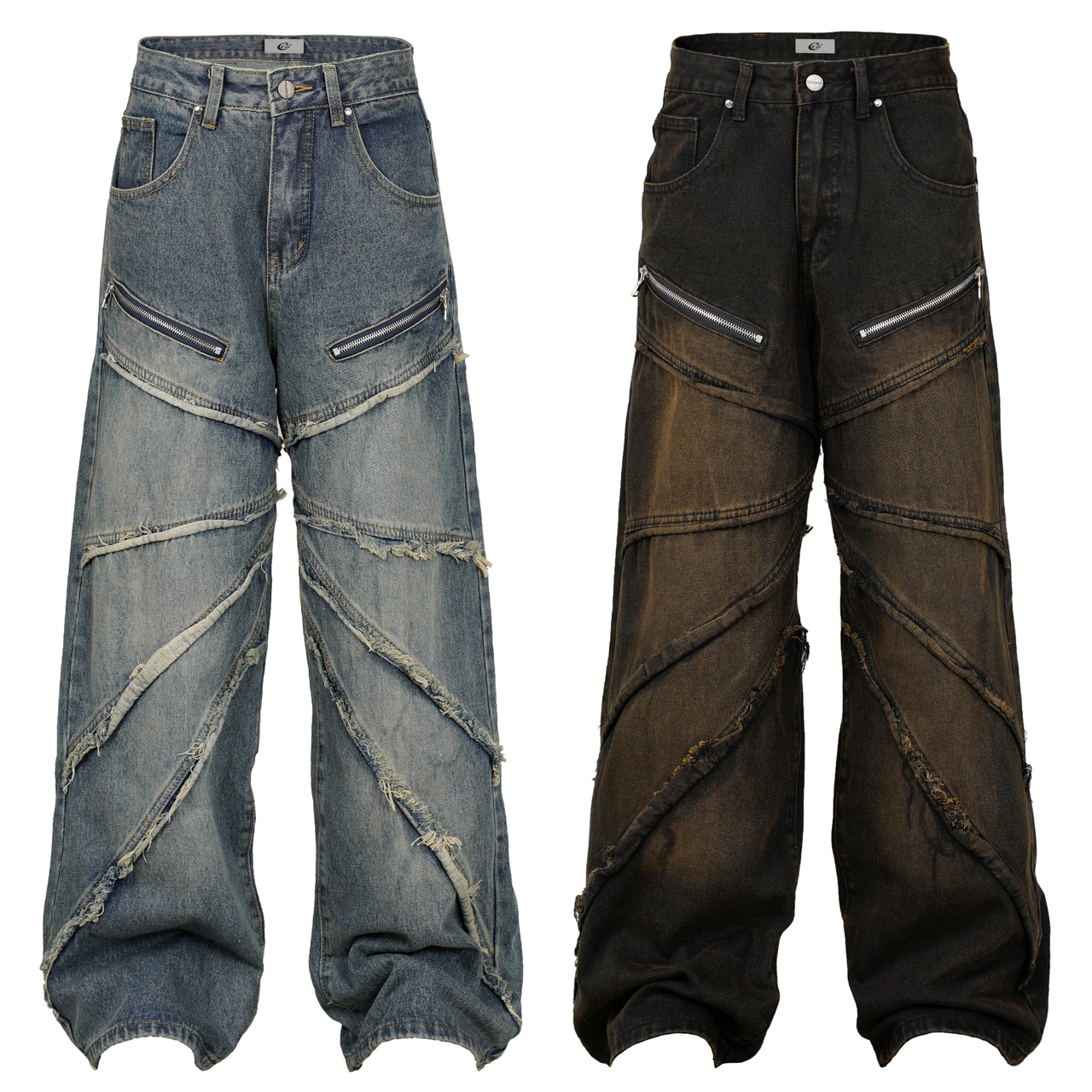 Omirad Spiral-Tear Grunge Denim Pants