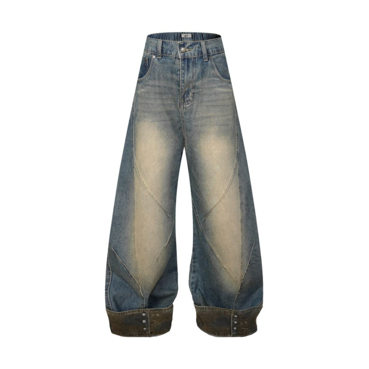 Omirad Sculpted Panel Wide-Leg Denim Pants