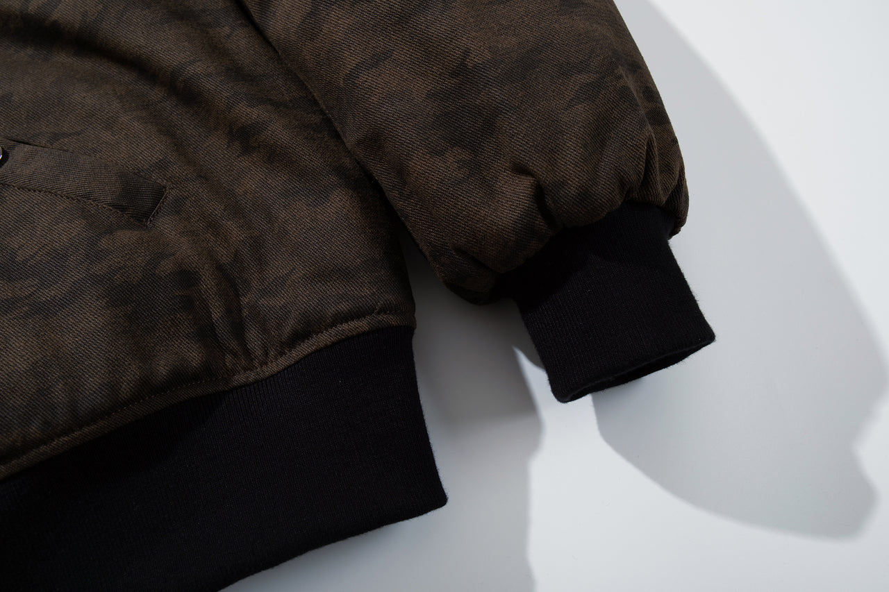 Omirad Camo Fur Hood Bomber Jacket