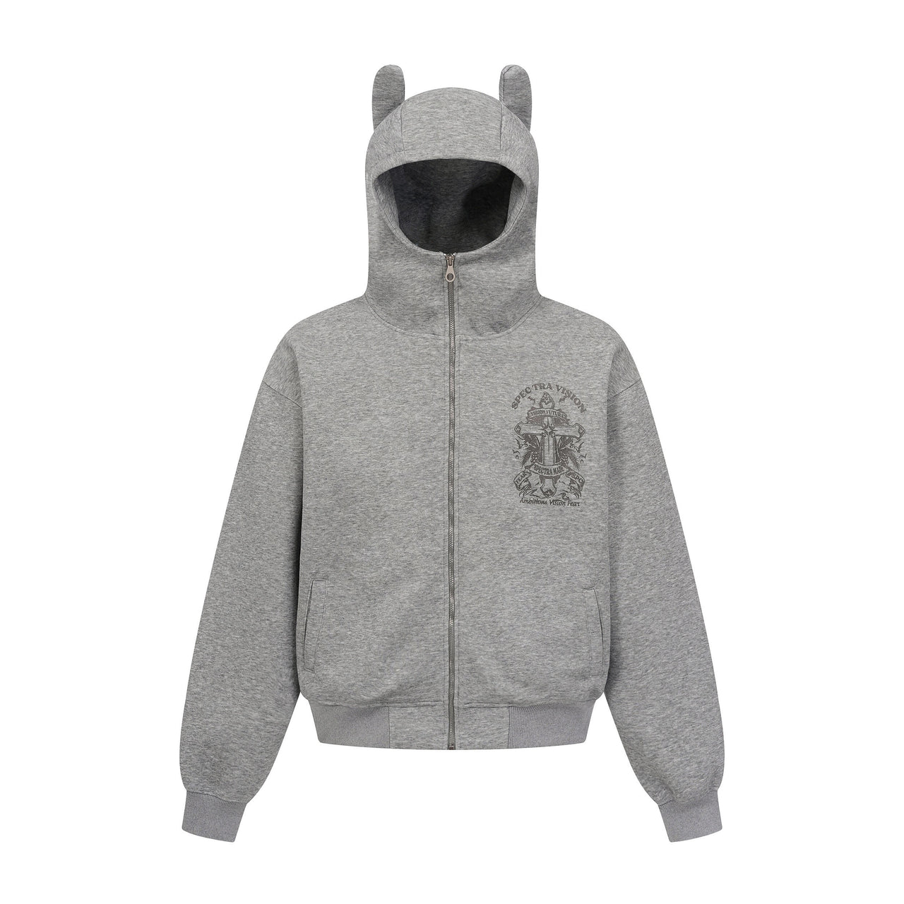 Omirad Devil-Horn Graphic Zip Hoodie