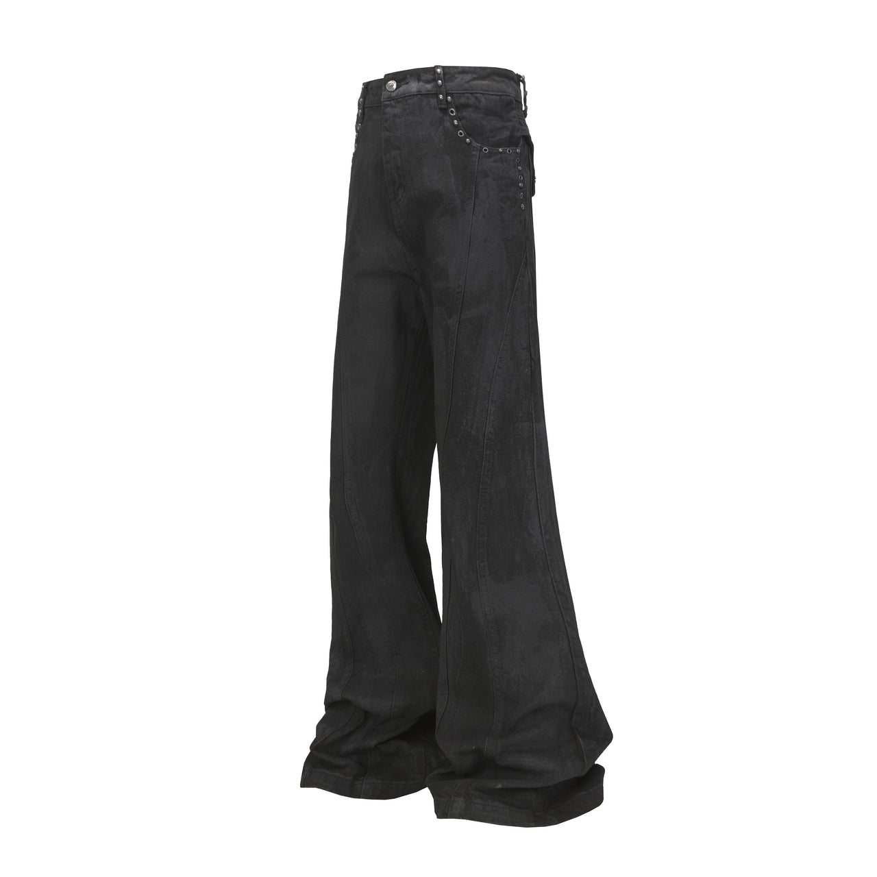 Omirad Studded Panel Wide-Leg Jeans