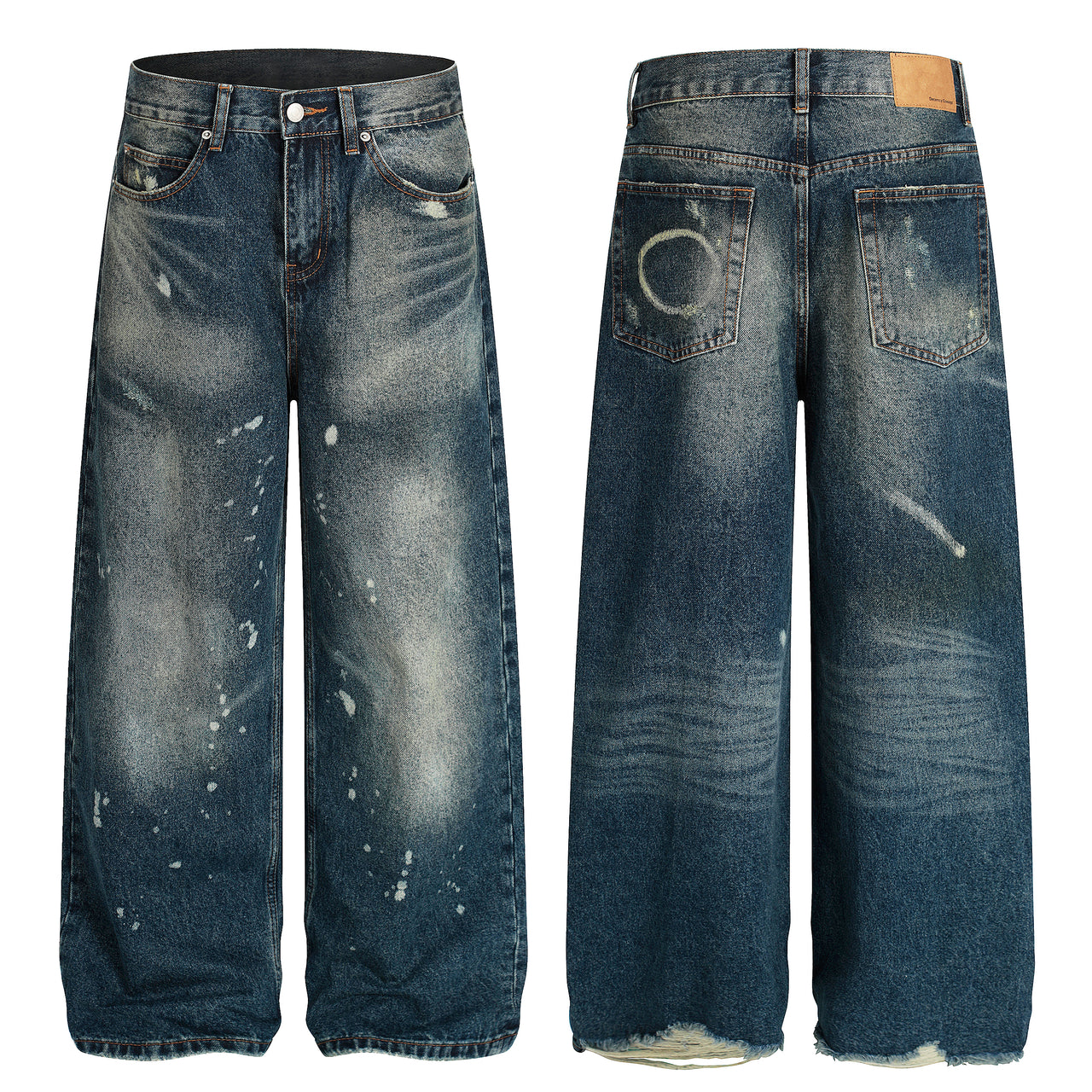 Omirad Vintage Wash Wide-Leg Jeans