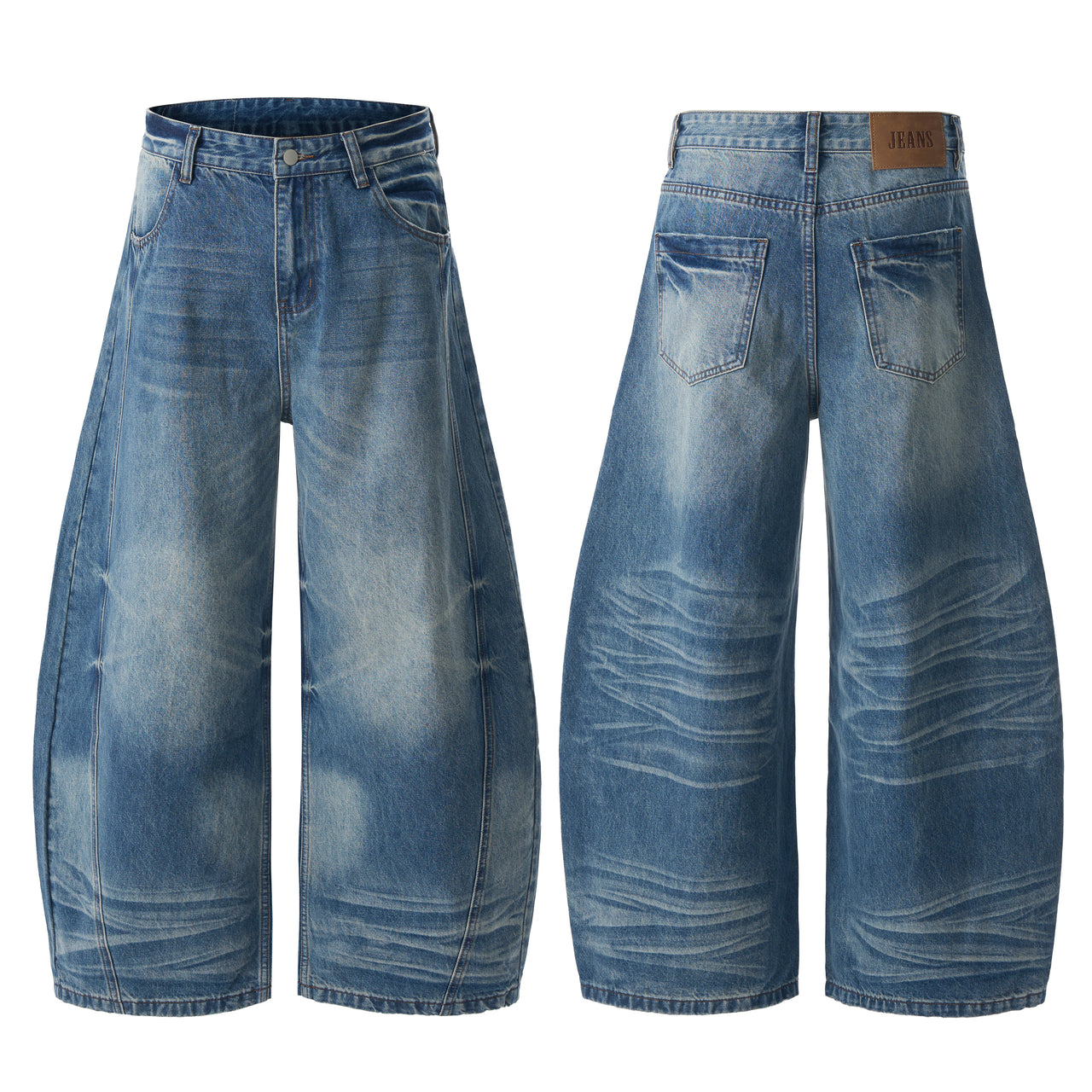 Omirad Distressed Wide-Leg Denim Jeans