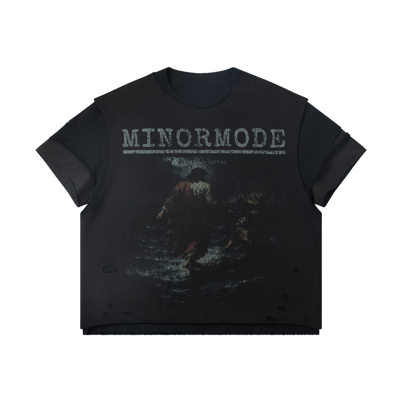 Omirad Distressed Layered Graphic Tee
