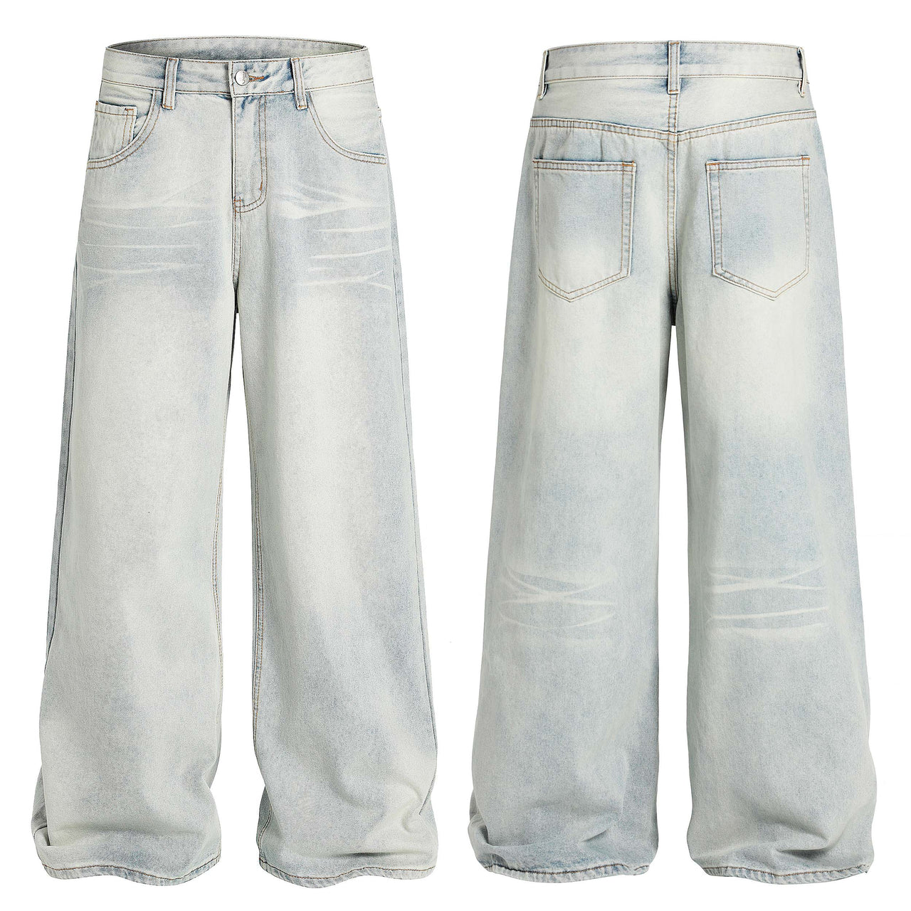 Omirad Light Washed Wide-Leg Jeans