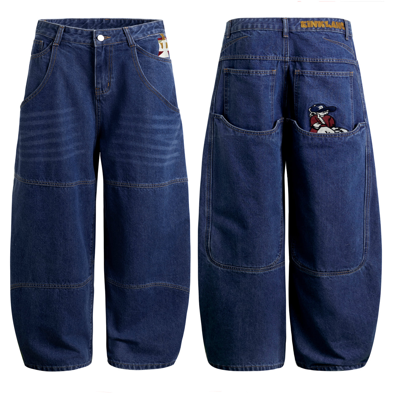 American Vintage Patchwork Embroidered Denim Jeans