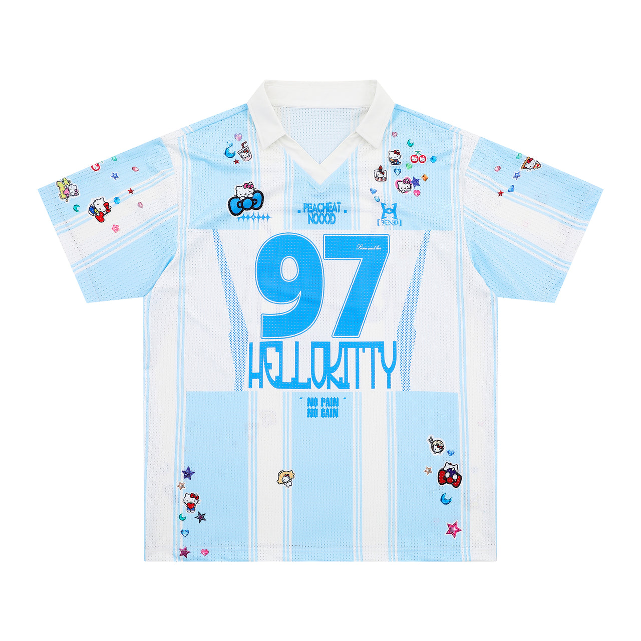 American Street Style Mesh Cartoon Print Sport Tee