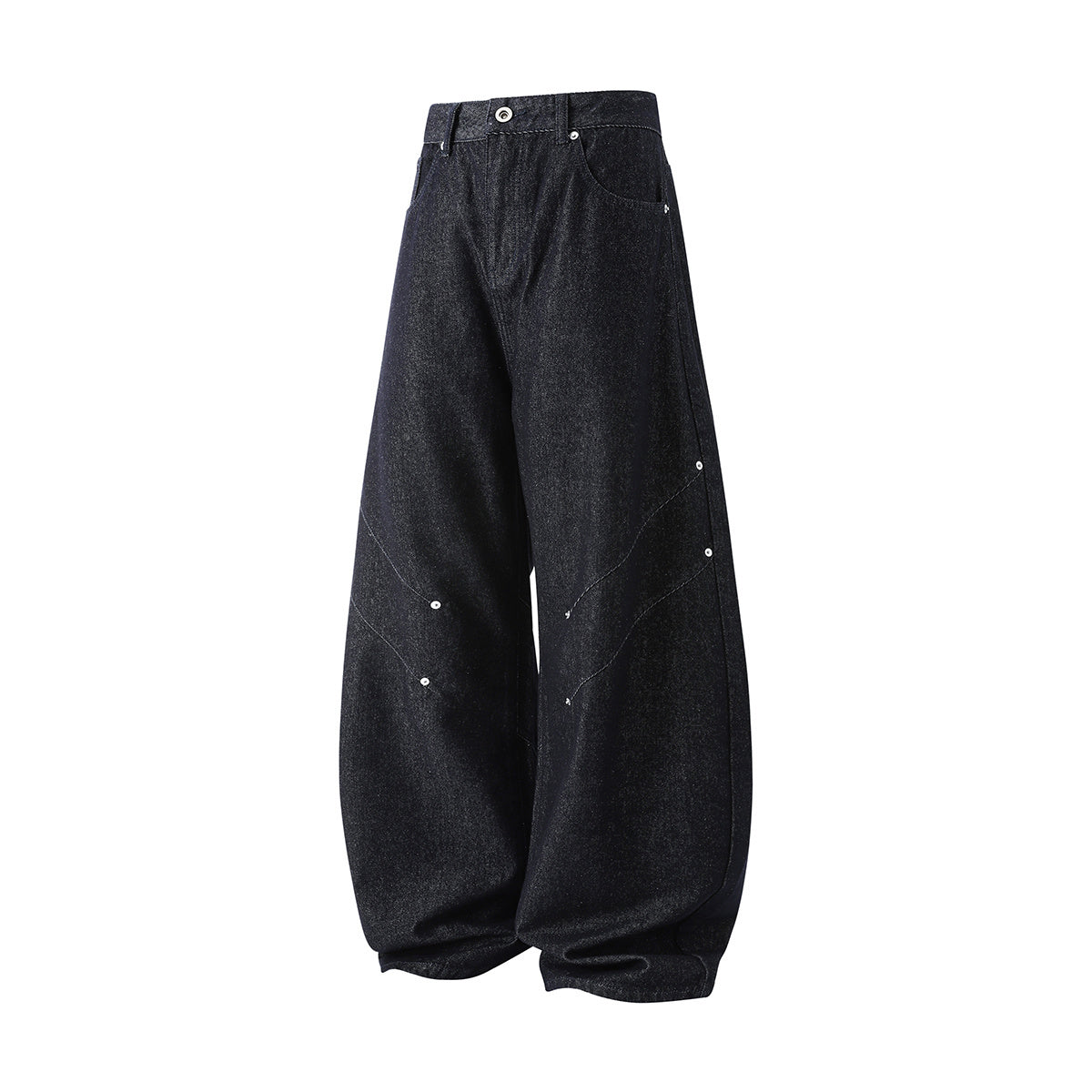 Omirad Curved Rivet Denim Pants