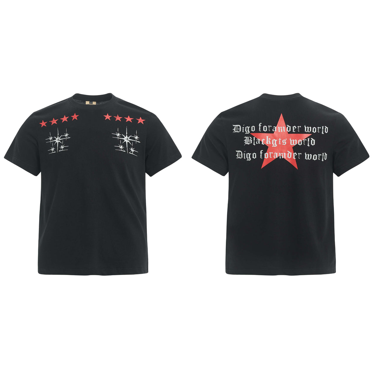 American Vintage Five-Pointed Star Letter Print Tee