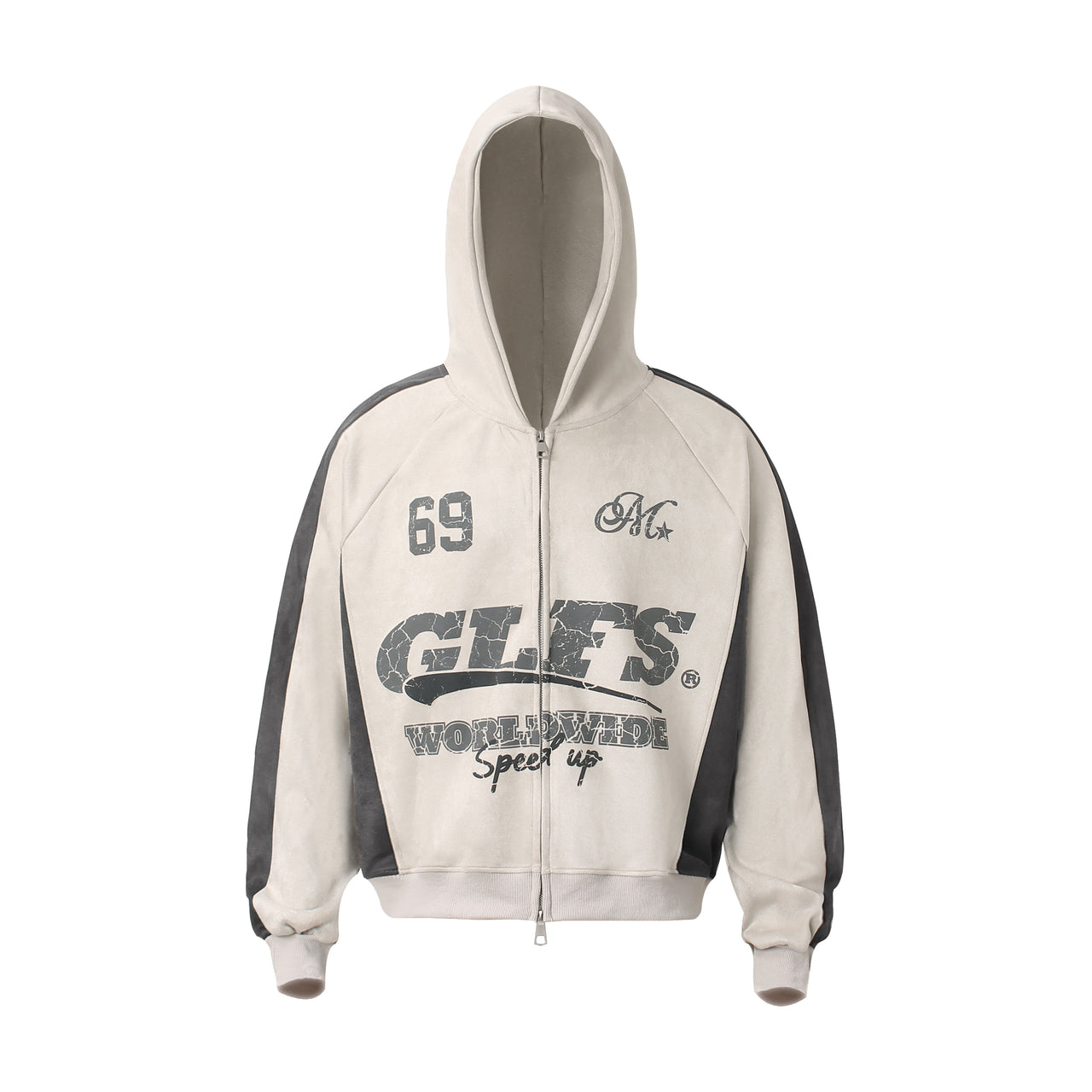 Omirad Suede-Finish Retro Zip Hoodie