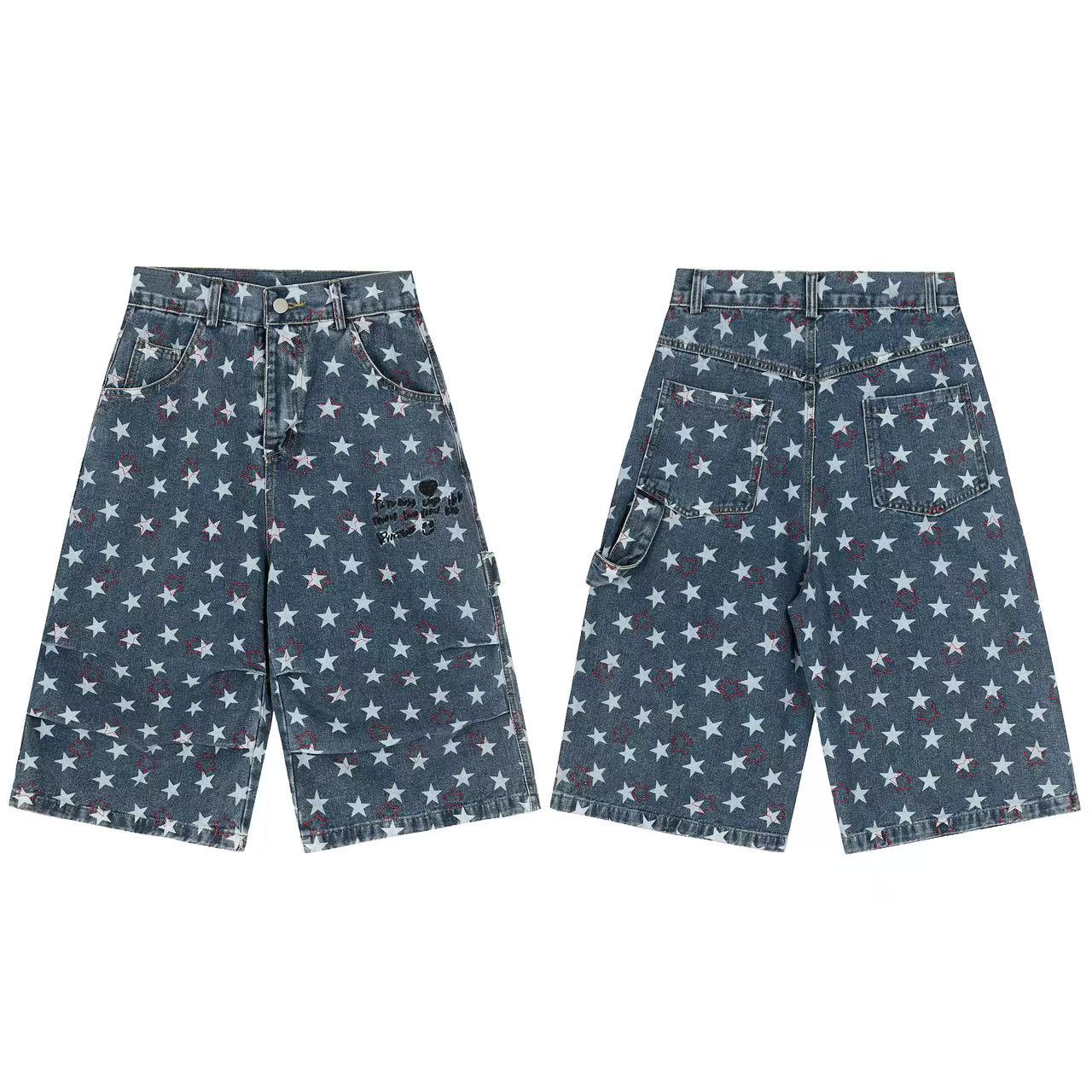 American High Street Star Print Embroidered Jorts