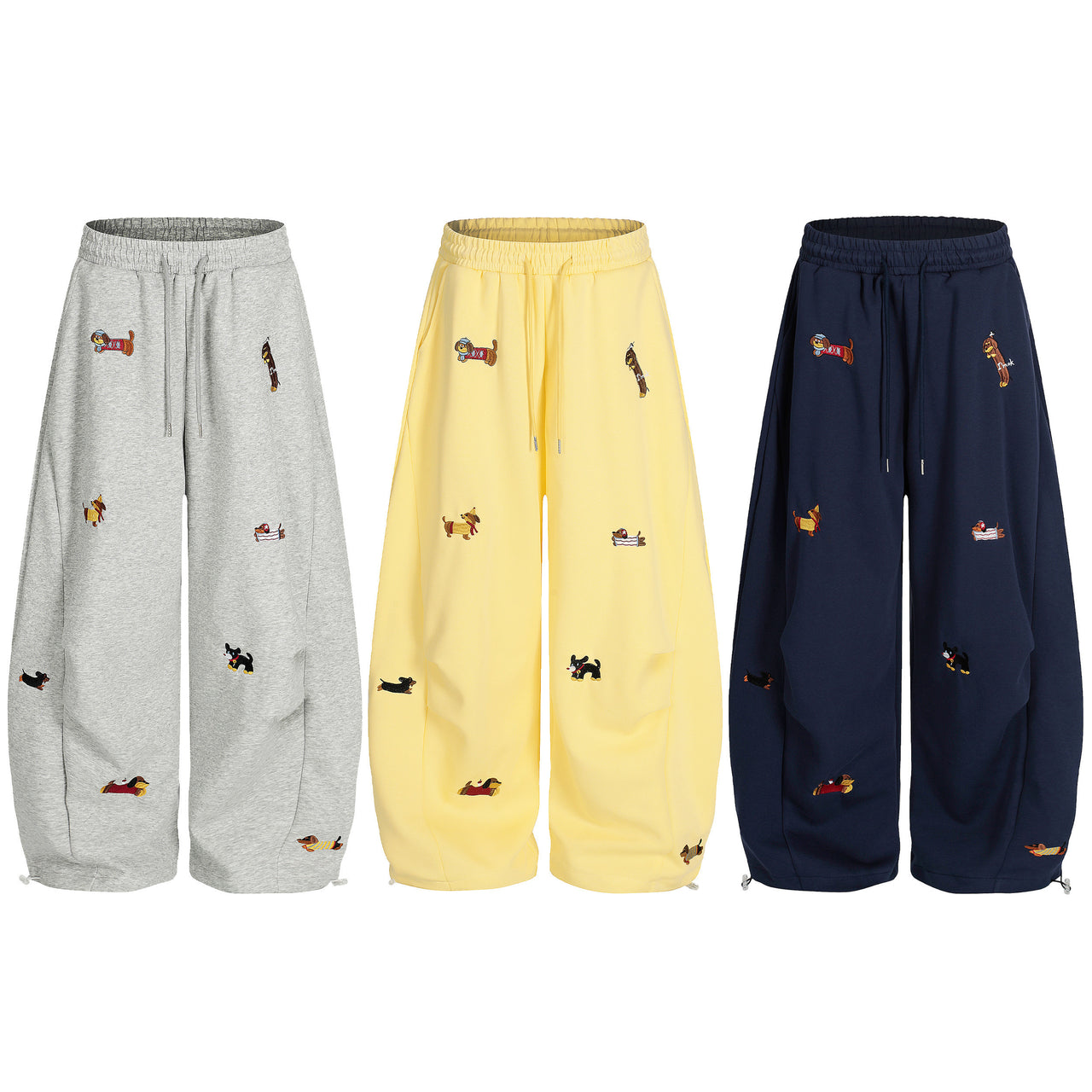 Omirad Embroidered Dog Motif Sweatpants