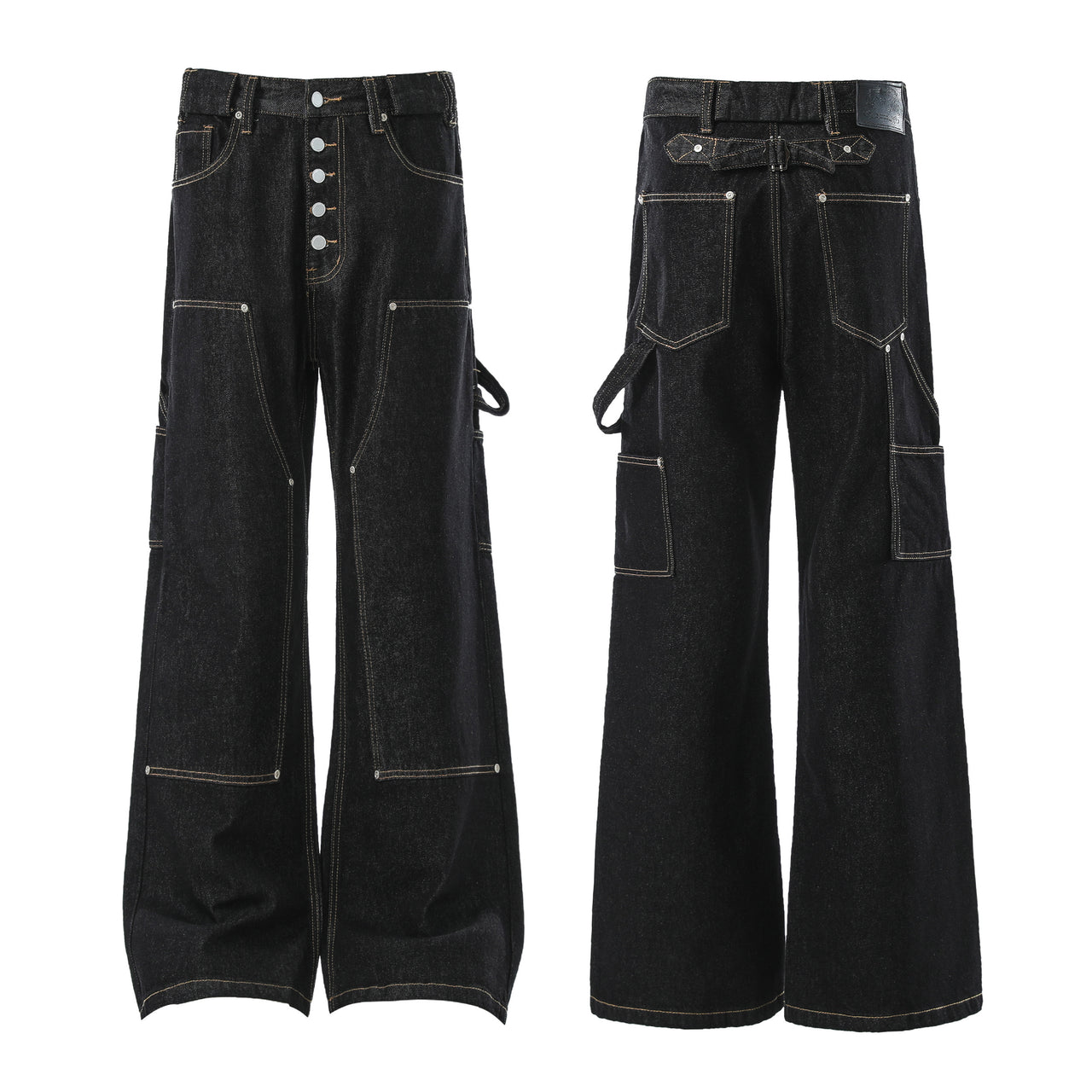 Omirad Multi-Pocket Workwear Denim Pants