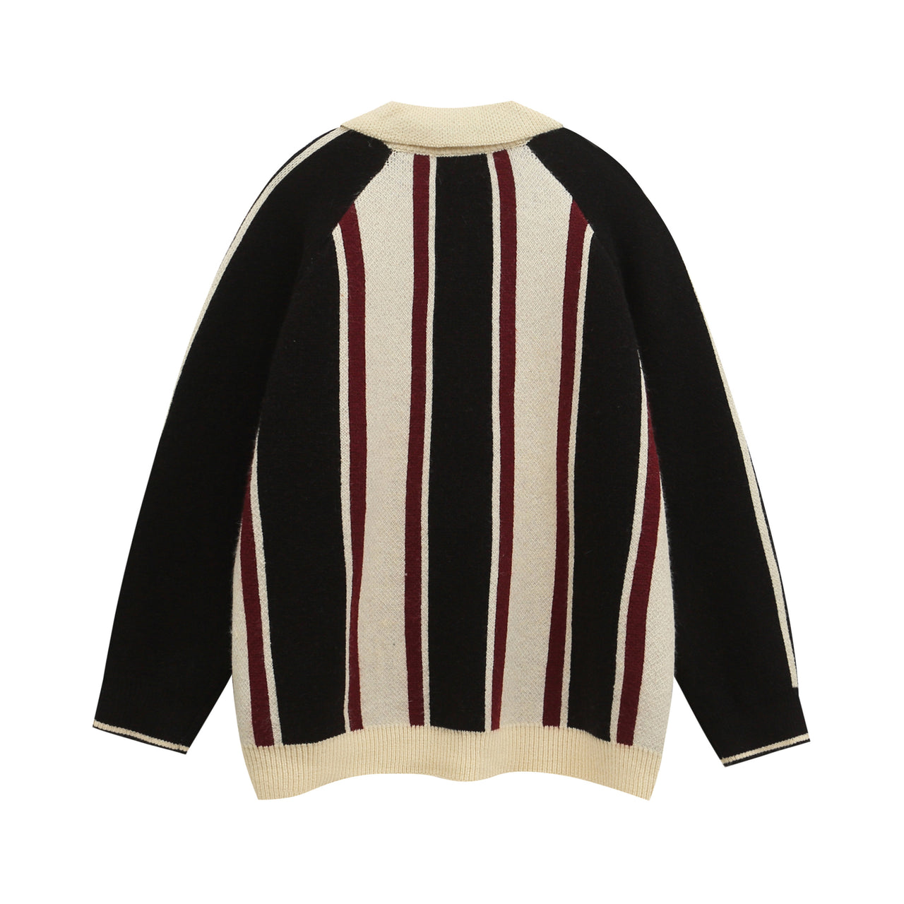 American Retro Striped Letter Knit Sweater