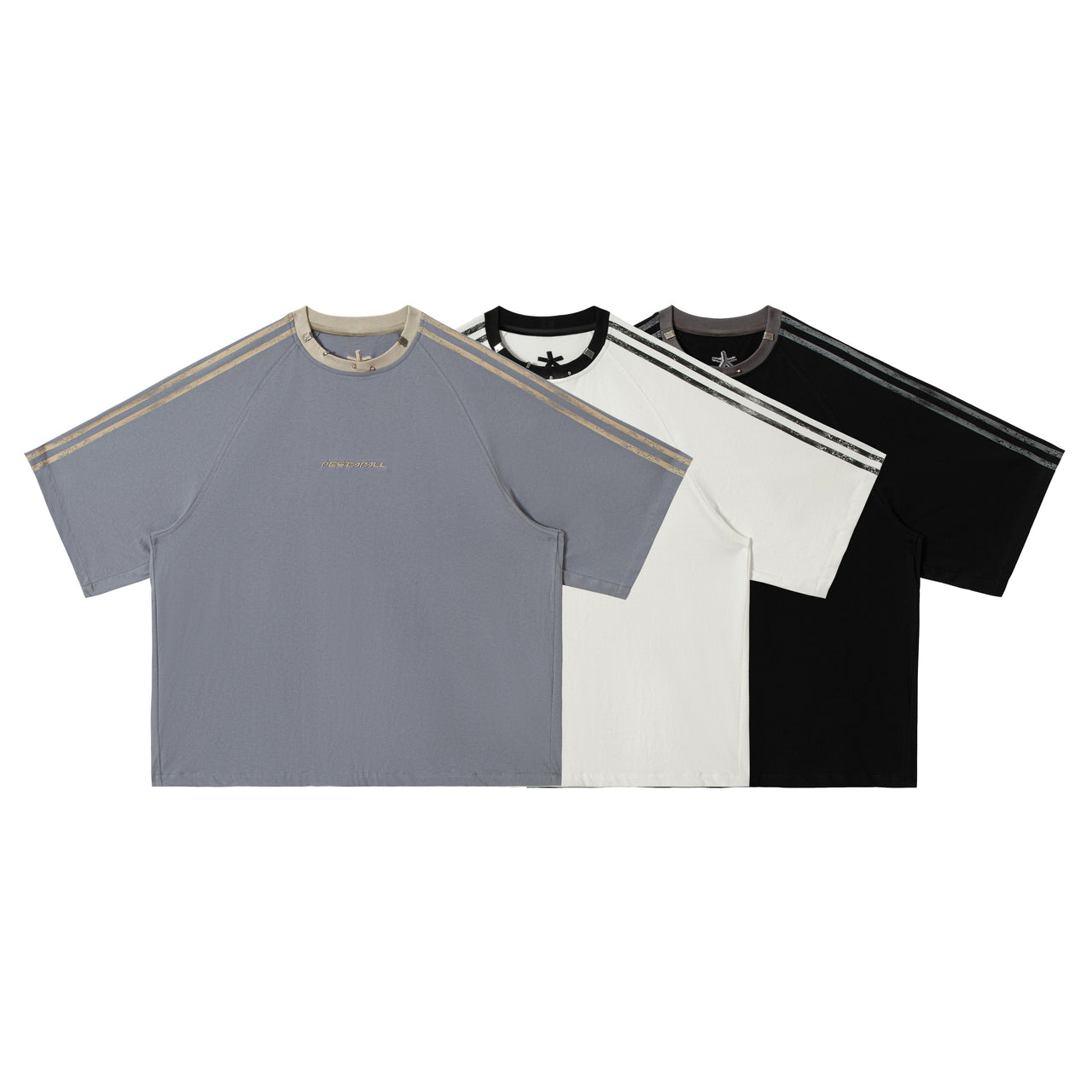 Vintage Sports Stripe Embroidered Oversized Tee