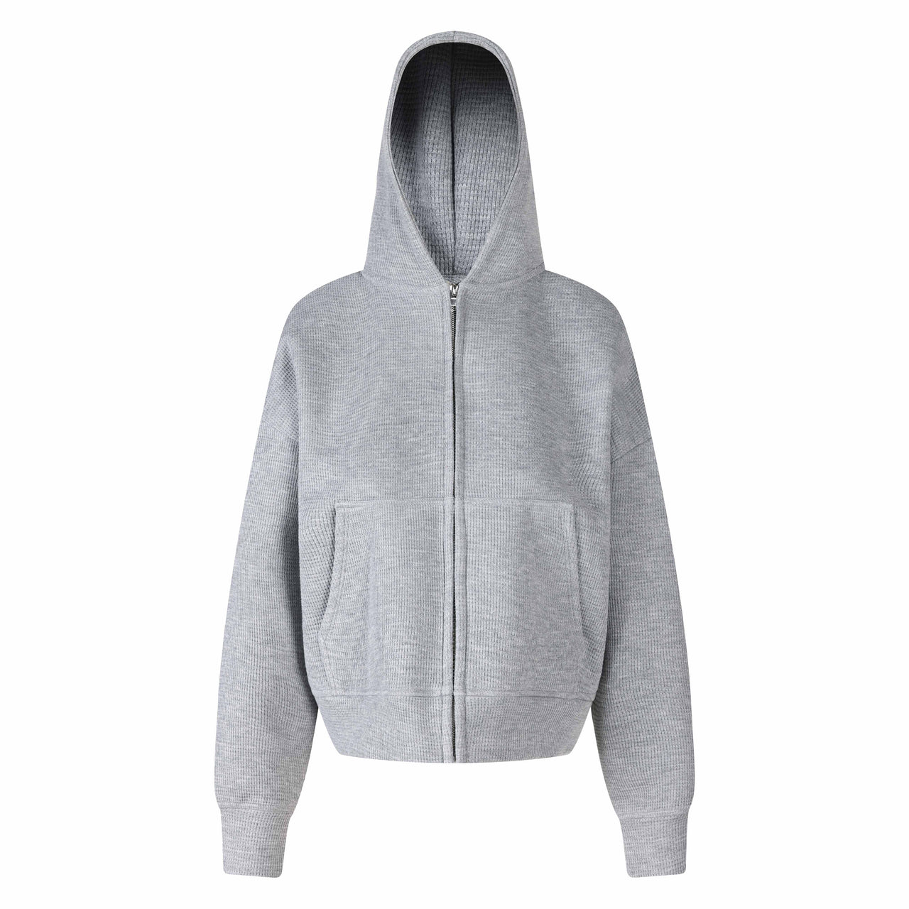 Omirad Waffle Knit Zip-Up Hoodie
