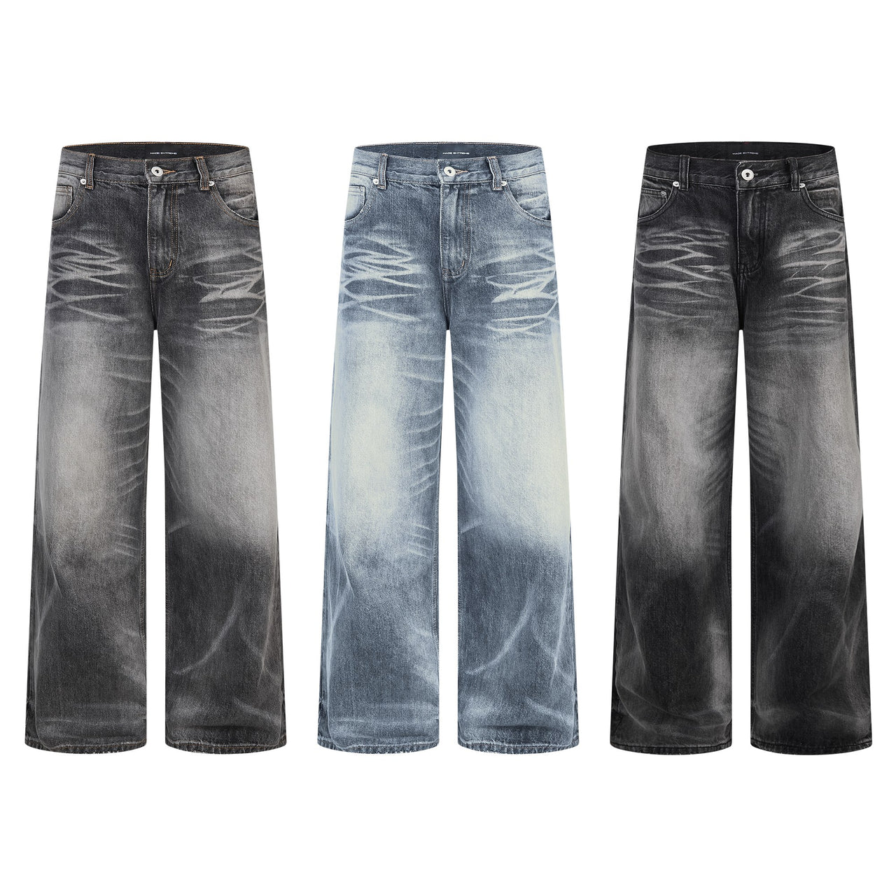 Omirad Vintage Faded Wide-Leg Jeans